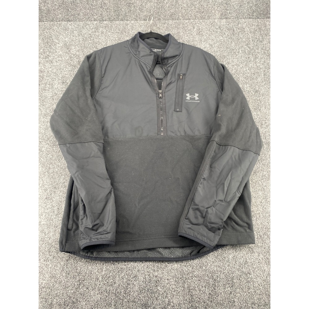 Under Armour Storm ColdGear Reactor 1/4 Zip Pullover Mens XL Black Golf Fleece